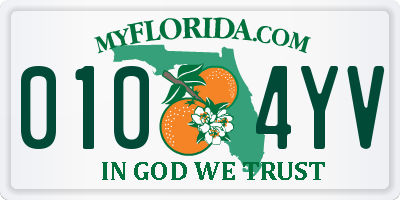 FL license plate 0104YV