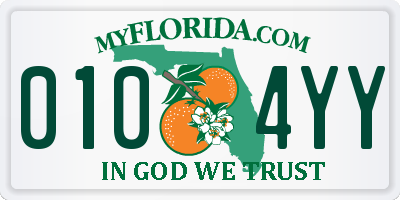 FL license plate 0104YY