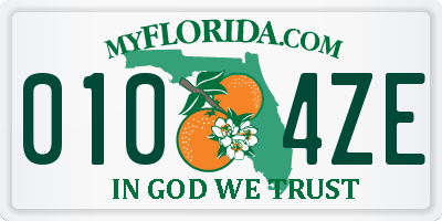 FL license plate 0104ZE