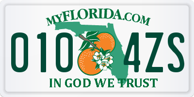 FL license plate 0104ZS