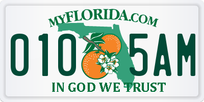 FL license plate 0105AM