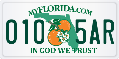 FL license plate 0105AR
