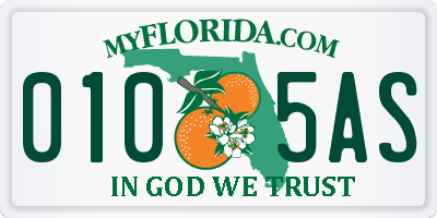 FL license plate 0105AS
