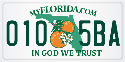 FL license plate 0105BA