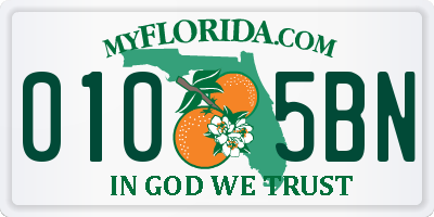 FL license plate 0105BN