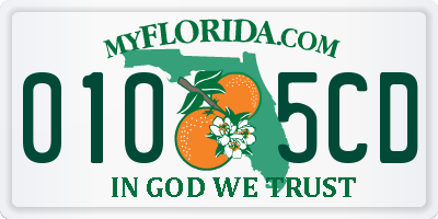 FL license plate 0105CD