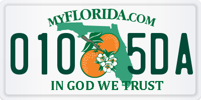 FL license plate 0105DA