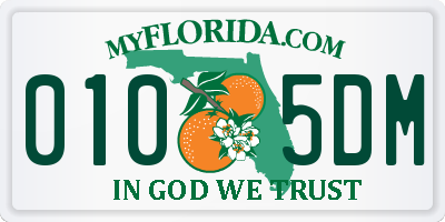 FL license plate 0105DM