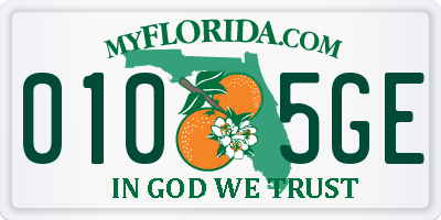 FL license plate 0105GE