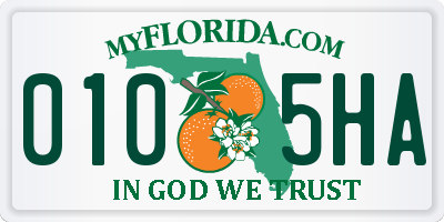 FL license plate 0105HA