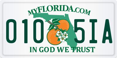 FL license plate 0105IA