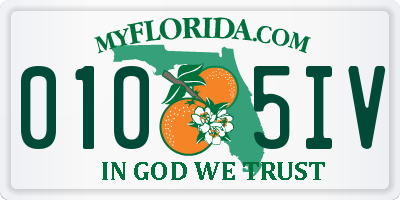FL license plate 0105IV