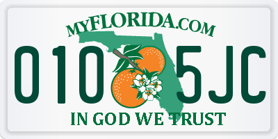 FL license plate 0105JC
