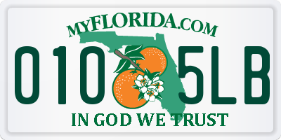 FL license plate 0105LB