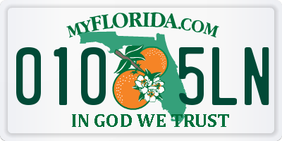 FL license plate 0105LN