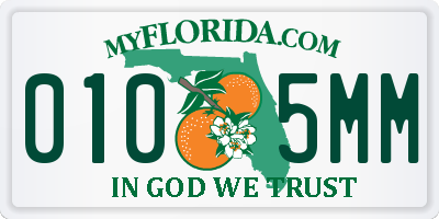 FL license plate 0105MM
