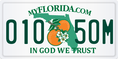 FL license plate 0105OM