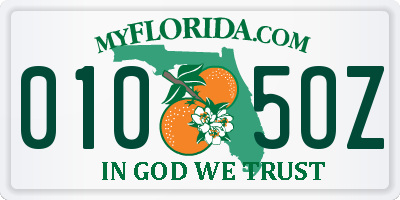FL license plate 0105OZ