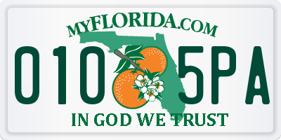 FL license plate 0105PA