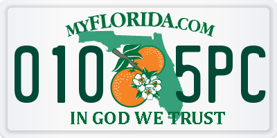 FL license plate 0105PC