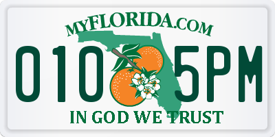 FL license plate 0105PM