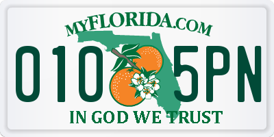 FL license plate 0105PN