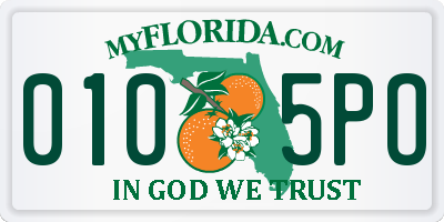 FL license plate 0105PO