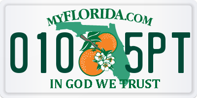 FL license plate 0105PT