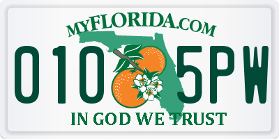 FL license plate 0105PW