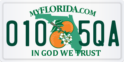 FL license plate 0105QA