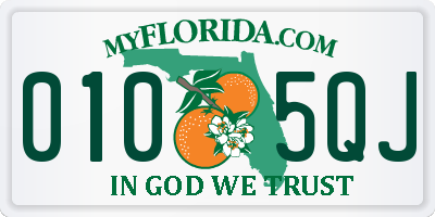 FL license plate 0105QJ
