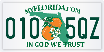 FL license plate 0105QZ