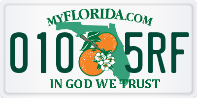 FL license plate 0105RF