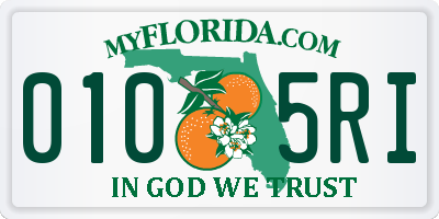 FL license plate 0105RI