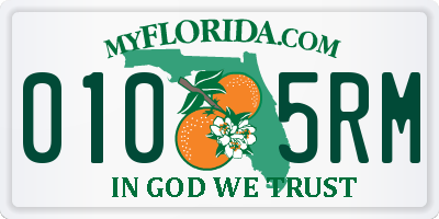 FL license plate 0105RM
