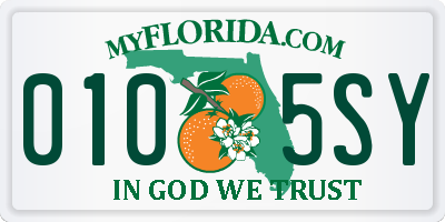 FL license plate 0105SY