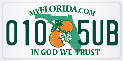 FL license plate 0105UB