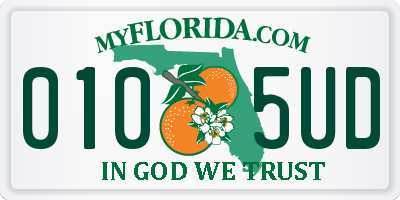 FL license plate 0105UD