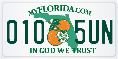 FL license plate 0105UN