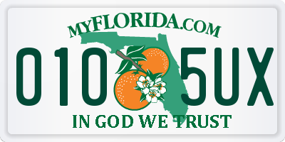 FL license plate 0105UX