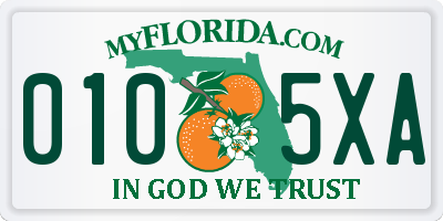 FL license plate 0105XA
