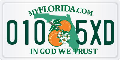 FL license plate 0105XD