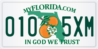 FL license plate 0105XM