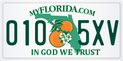 FL license plate 0105XV