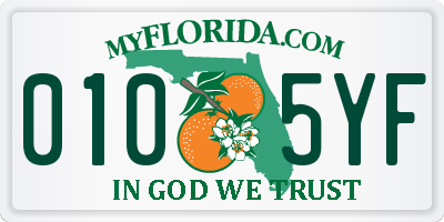 FL license plate 0105YF