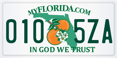 FL license plate 0105ZA