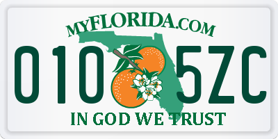 FL license plate 0105ZC