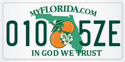 FL license plate 0105ZE