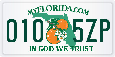 FL license plate 0105ZP