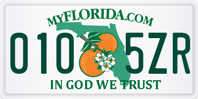 FL license plate 0105ZR